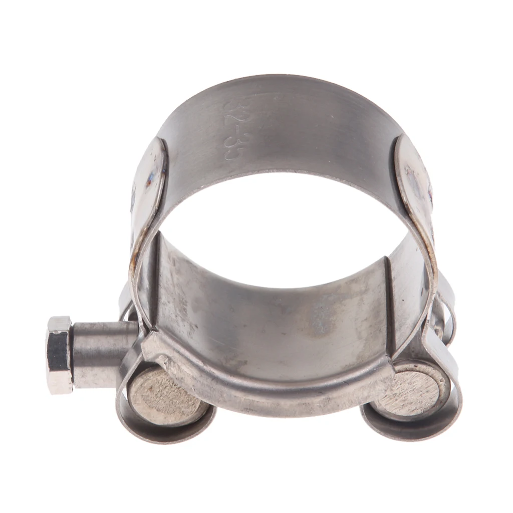 Motorcycle Exhaust Pipe Clamps Clip Fit Size 32-35 / 36-39 / 40-43 / 44-47 / 48-51 / 52-55mm Stainless Steel Exhaust Clamp