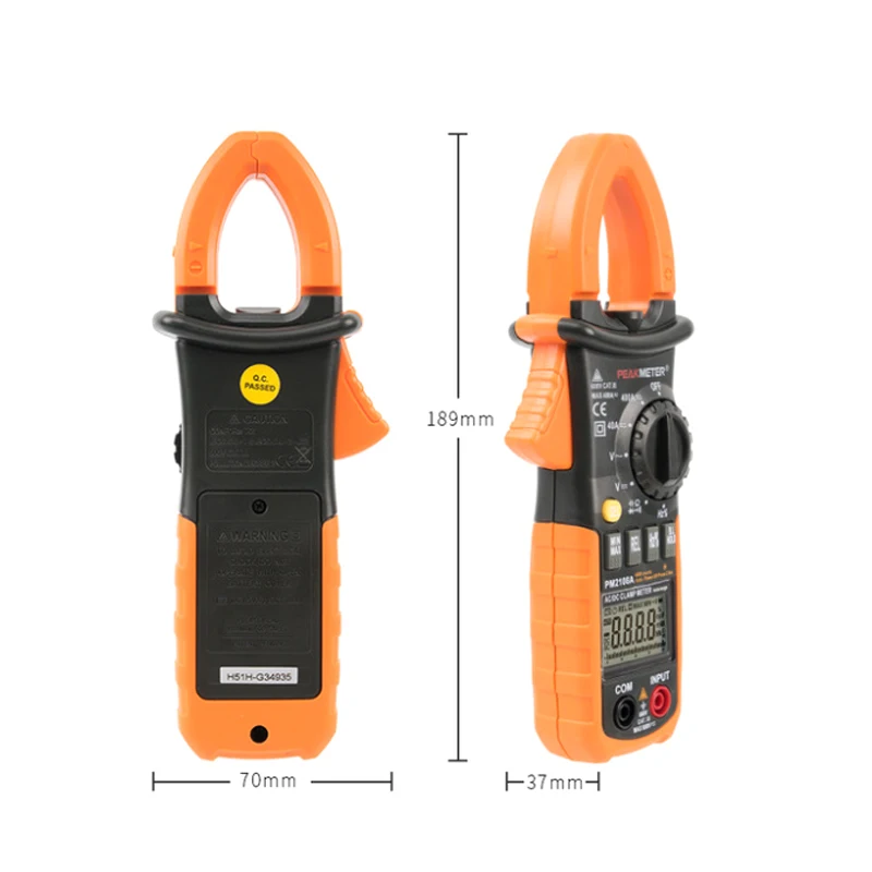 Peakmeter PM2108 PM2108A Digital AC/DC 400A Clamp Meter 4000 Counts Capacitance Frequency Resistance Earth Tester Multimeter