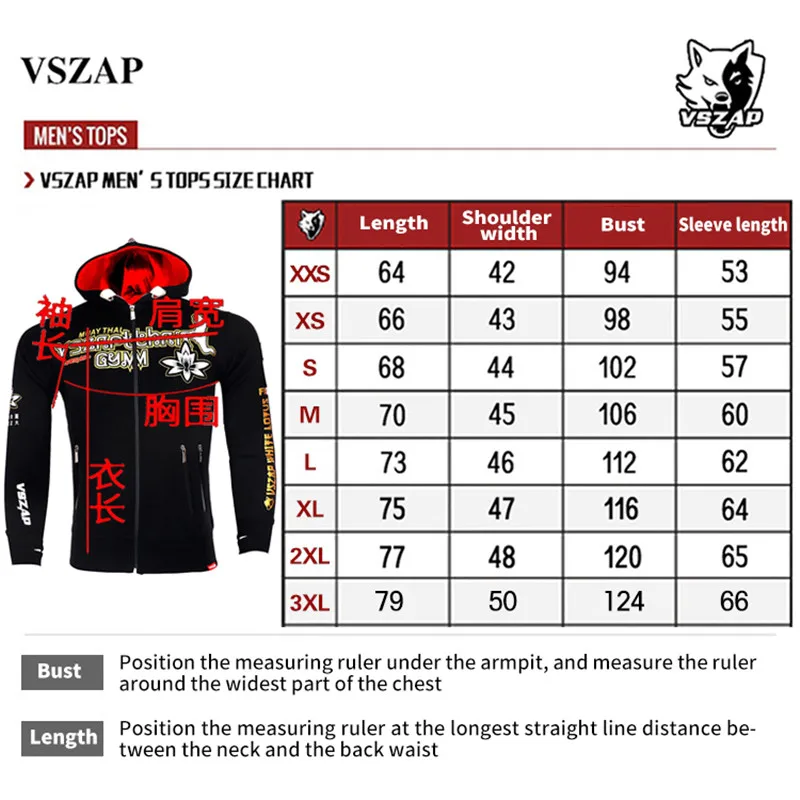 VSZAP-MMA Rock Hoodies, Long Sleeve, Hooded Sweatshirt, Kickboxing Combat, Autumn Jacket