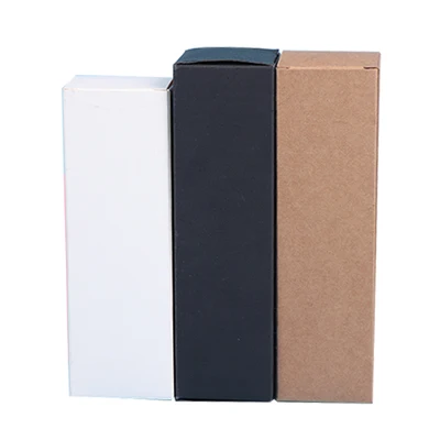 50pcs  Rubber Head Dropper Essential Oil Bottle Packaging Box Cosmetics Kraft Carton White Kraft Paper Box