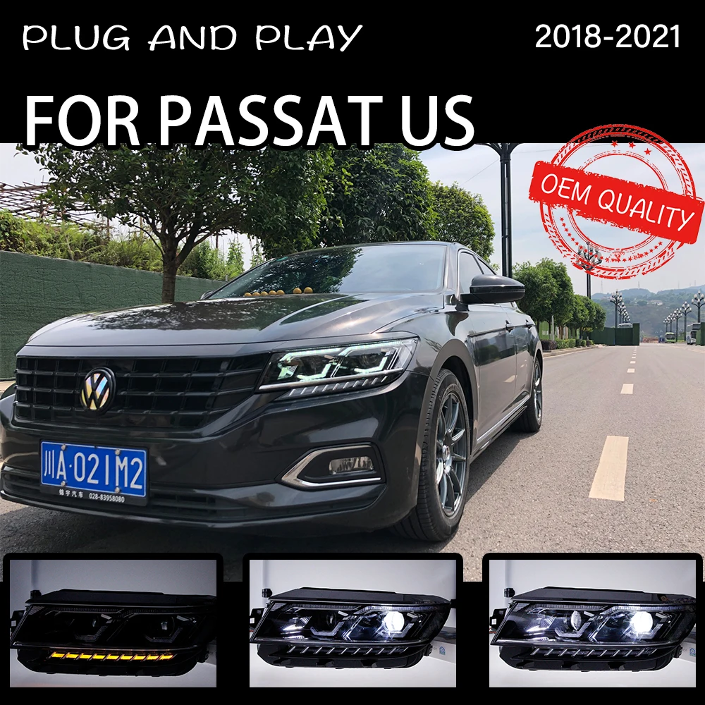 

For Car VW PASSAT US B9 Head Lamp 2018-2020 Car Accessory Fog Light Day Running Light DRL H7 LED Bi Xenon Bulb PASSAT Headlights