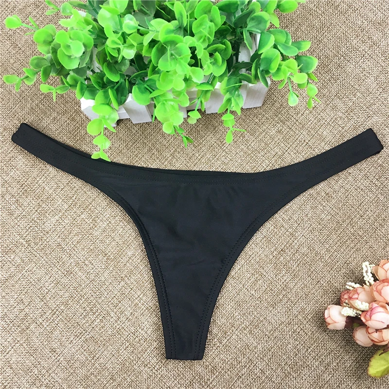 Hot Sale Women Sexy Bikini Bottom Swimwear Beach Bathing T-Back Thong G-string Black Bathing Swimming Beach Swimwear Trunks image 3