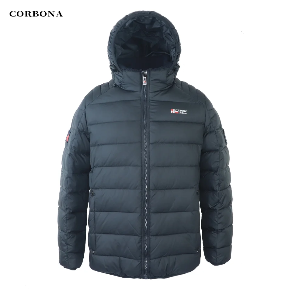 CORBONA 2024 New Arrival Mens Winter Coat Oversize Windproof Male Long Jacket Business Casual High Quality Cotton Hooded Parka