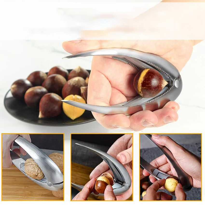 Stainless Steel Chestnut Clip Peeler, Nut Cracker, Walnut Plier, Opener, Quick Opening Tool, Multifunctional Kitchen Tools