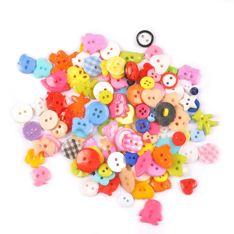 35Style Random Mixed Plastic Buttons Fit Sewing Accessories Clothing Children's Garment Scrapbooking DIY Crafts 2 Holes 20-30mm