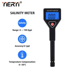 yieryi Portable Salinity Meter Salinometer Halometer Salt Gauge Salty Brine Seawater Food Salinity Tester Salt Concentration