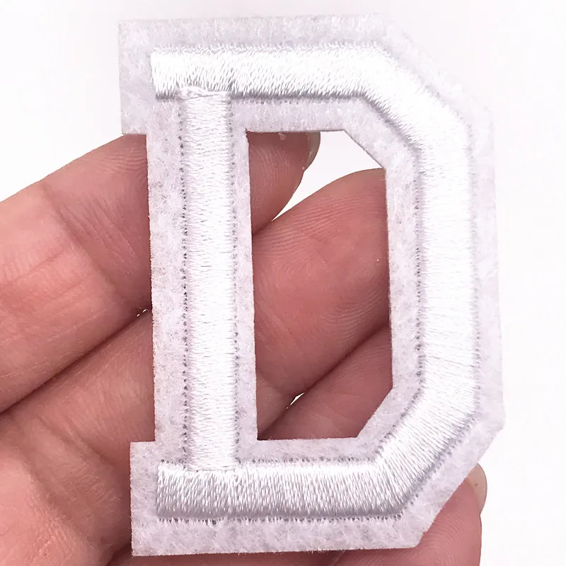 1Pcs White english letters Patches for Clothes Embroidery Appliques Child Women Clothing Accessories Badge