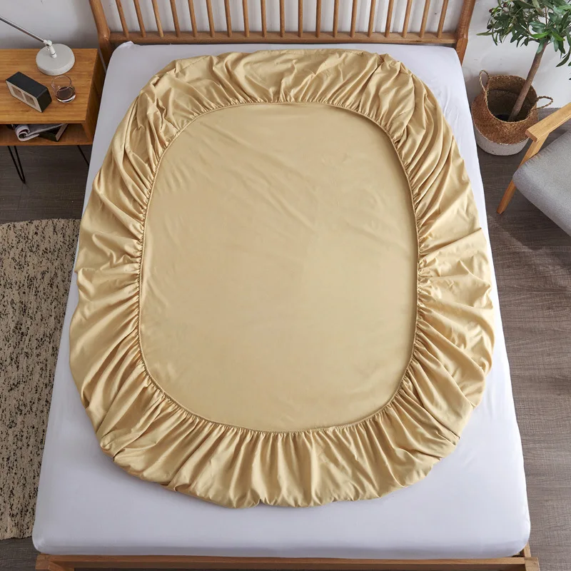 Drap-Juste 100% Coton avec Bandes artificiel astiques, Couvre-Matelas Réglable, Antidérapant, pour Lit Simple, Double, King, Queen, 160/180/200cm