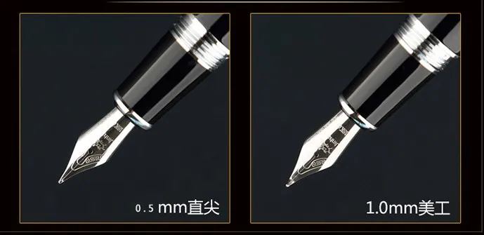 Erschwinglicher Jinhao 159 Füllfederhalter in Schwarz und Silber mit M-Feder, dickes Geschenk – Detail 21