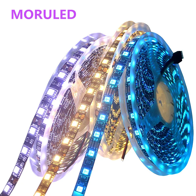 12V LED Light Strip RGB 5050 Black PCB 5M 60Leds/m IP30 IP65 Waterproof Flexible 12V Light Led Strip Ribbon Tape Decoration Lamp