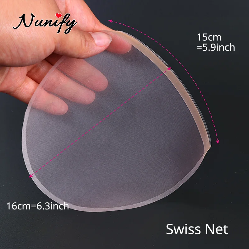 Nunify 1 Teile/los Schweizer Spitze Perücke Net Beige Mono Netto Einstellbare Elastische Haar Net Snood Schweizer Spitze Caps Unsichtbare Spitze frontal