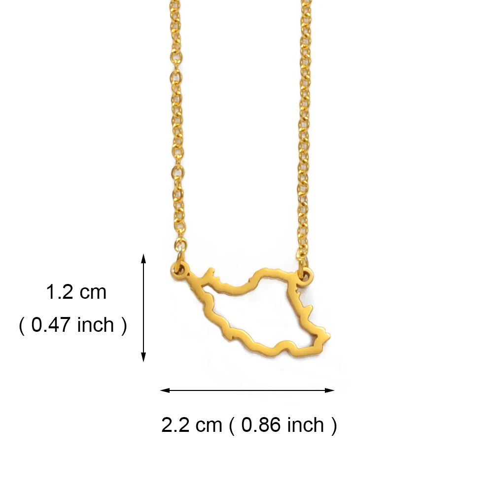 Aniyo صغيرة الحجم حلية لإيران قلادة على شكل خريطة قلادة المرأة مجوهرات للبنات ، فضي اللون/الذهب اللون القلائد الإيرانية #246221