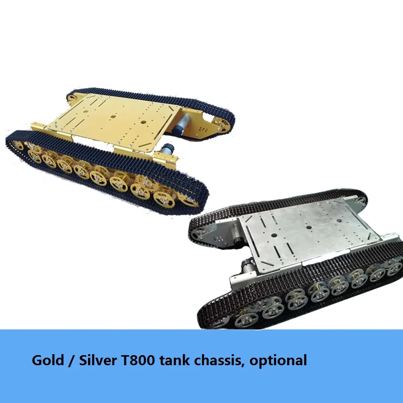 DIY 4WD Metal Tank Chassis Large T800 Smart Crawler Robot Platform 4pcs High Torque Motor With Encoder Speed Feedback Heavy Load