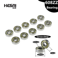 10PCS Double Shielded Miniature High-carbon Steel Single Row 608ZZ ABEC-5 Deep Groove Ball Bearing 8*22*7 8x22x7 MM 608 ZZ