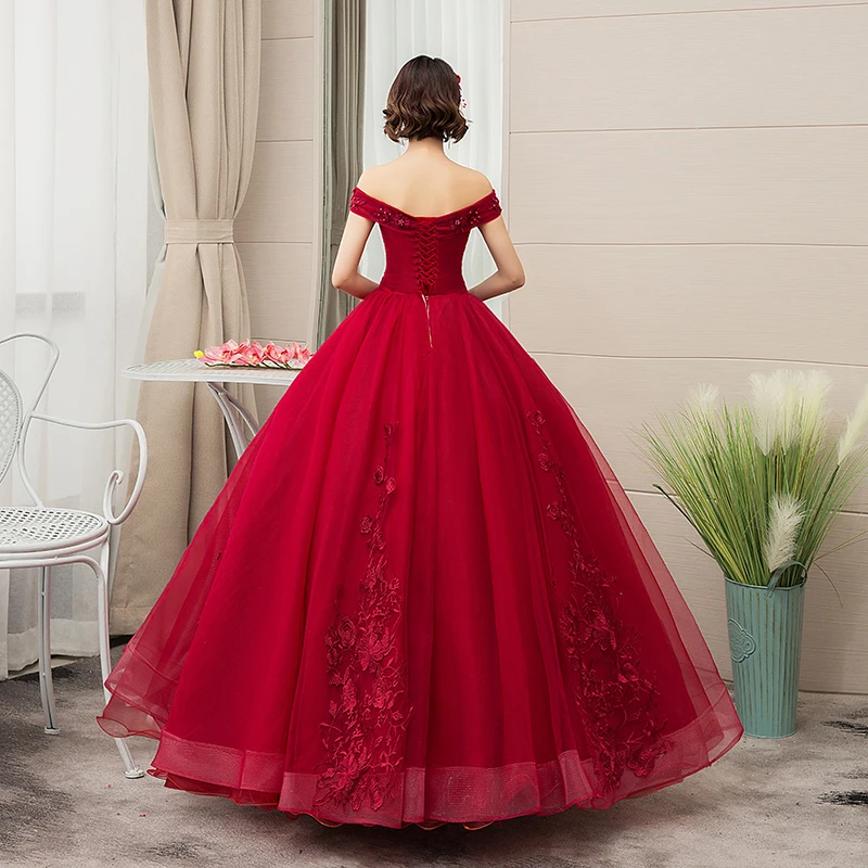 New Arrival Sweet Vestidos De 15 Anos Mint Wine Red Turquoise Quinceanera Gown Party Dress Sexy Off The Shoulder Pluse Size