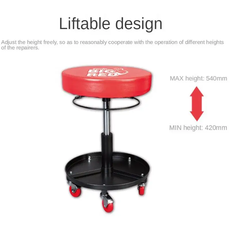 Sgabello da lavoro per sollevamento a molla a Gas sgabello rotondo per riparazione con piastra di lavoro sgabello per riparazione auto strumenti hardware