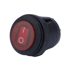 T85 3 PINS 10A 250VAC SPST Latching ON OFF Round Head LED Illuminated Waterproof IP 65 Rocker Switch For Coffee Maker