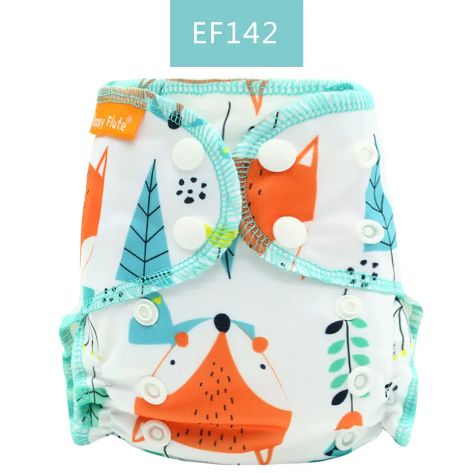 HappyFlute Waterproof and Reusable Organic Cotton Newborn AIO Cloth Diapers Nappy