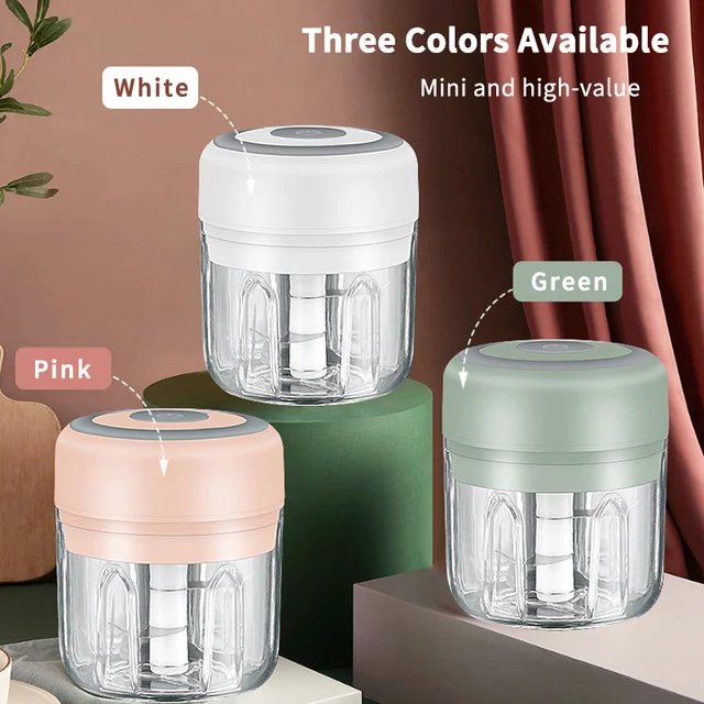 HiPiCok Meat Grinder Electric Garlic Crusher Food Chopper Mini Garlic Press Vegetable Chopper Masher Machine USB Kitchen Gadgets 6