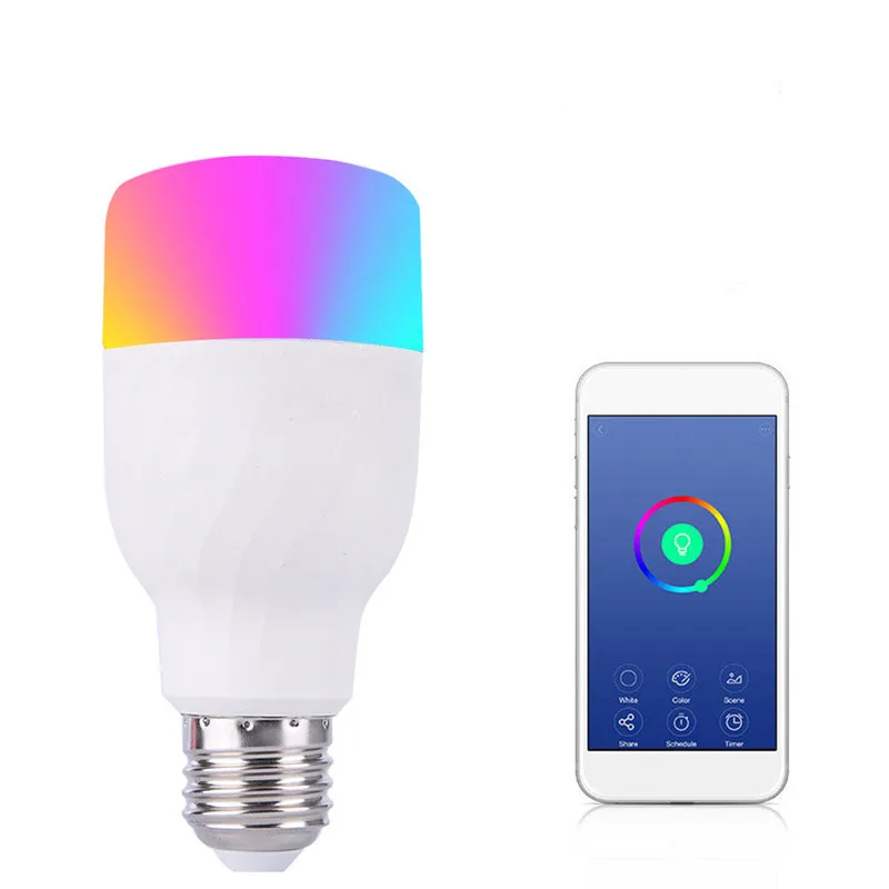 

1pcs 7W E27 WiFi Smart Light Bulb LED Lamp App Operate Alexa Google Assistant Control Wake up Smart Lamp Night Light