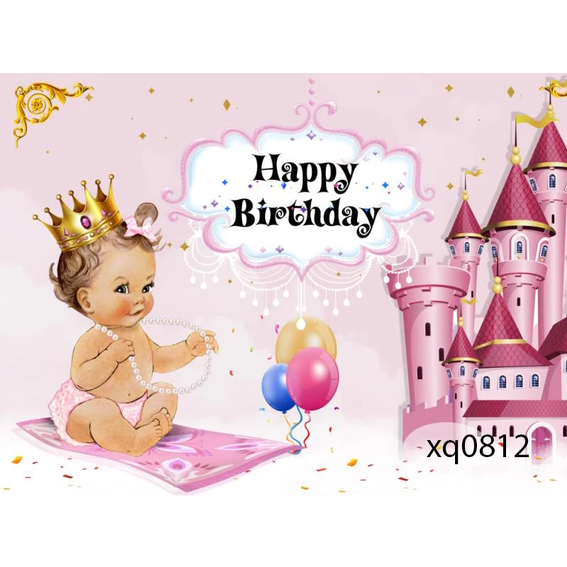Sensfun rosa blu Royal Princess Prince fotografia sfondo corona d'oro bambini neonato doccia 1 ° compleanno festa sfondo