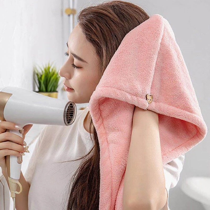 Microfiber Hair Drying Towel Fast Drying Dryer Bath Wrap Hat Supe Absorption Turban For Girl Women