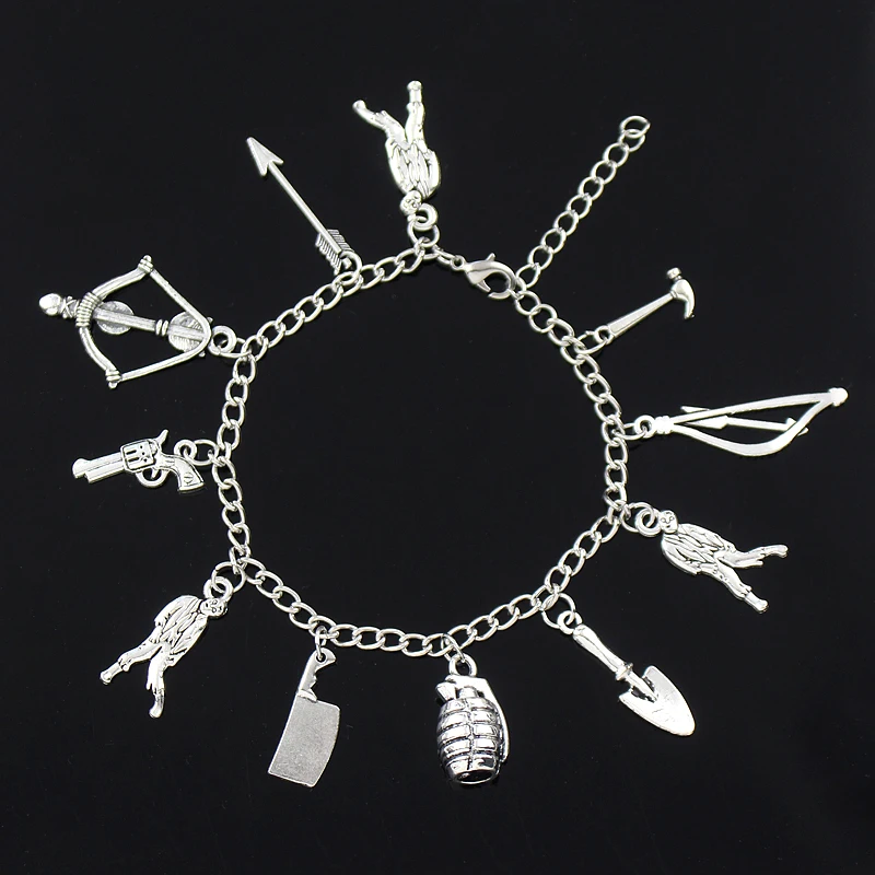 The Walking Dead Charm Pendant Bracelet Punk Style Charm Bracelet Zombie and Hat Bracelet For Fans Child Gifts