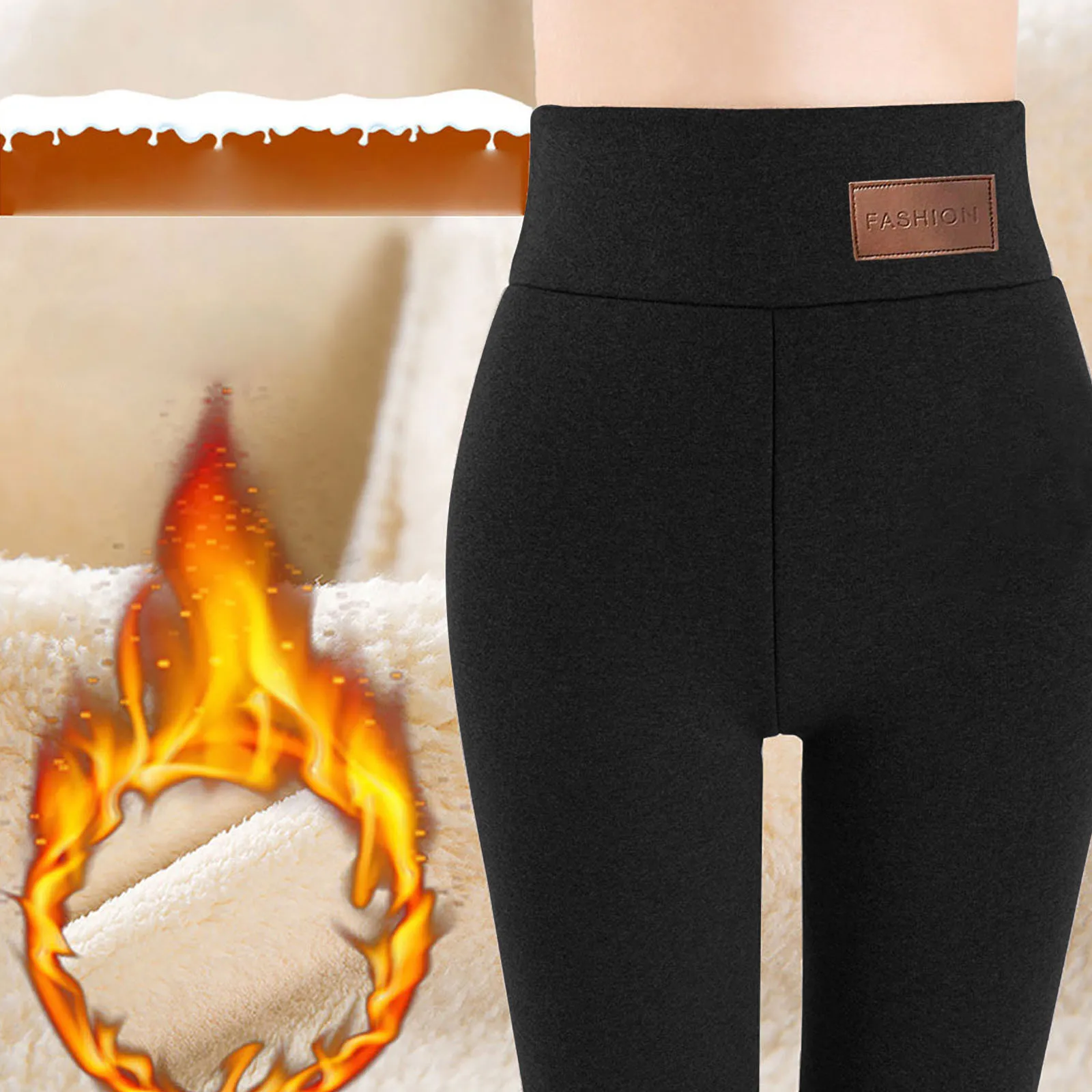 Women Pants Warm Winter Thick Velvet Legging High Waist Black Leggings Compression Thick Lamb Wool Pants Cold Resistant Pants