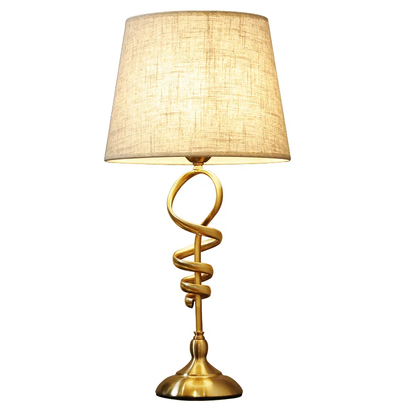 Energy Saver-Modern Light Luxury Golden Table Lamp American Home Deco Living Room Bedroom Study Standing Light Nordic Bedside