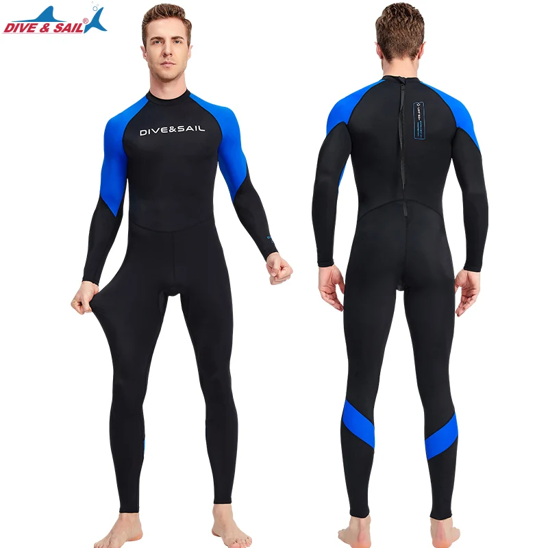 Maillot de bain une pièce à manches longues en Spandex, fermeture éclair avant pour plongée sous-marine, Protection UV