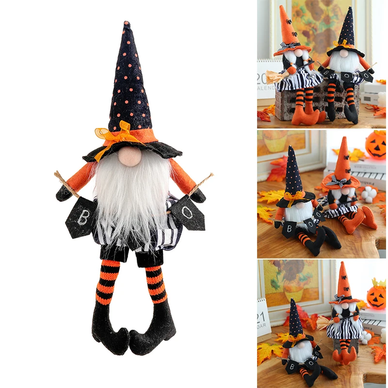 Halloween Plush Gnomes Home Decoration Handmade Craft Wizard Rudolph Doll Cute Ornament for Home Restaurant xqmg Miniatures Home