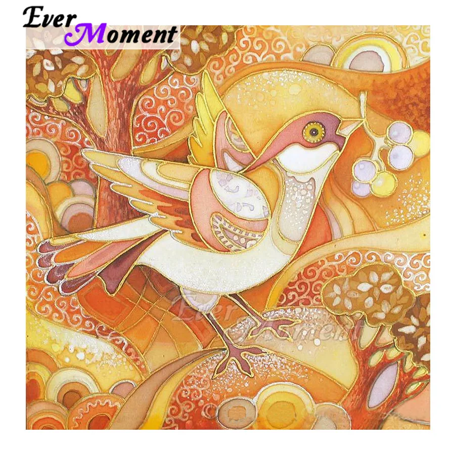 

Ever Moment Diamond Painting 5D DIY Rhinestone Bird Tree Purple Cross Stitch Home Diamond Embroidery Mosaic Full ASF2047