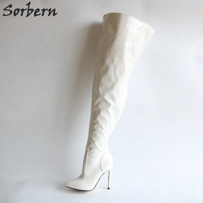 Sorbern Custom Women Designer Boot Crotch Thigh High Large Sizes Boots For Womens Super Thin High Heels Size 11 Drag Queen Shoes