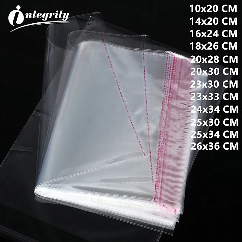 INTEGRITY120~600 pcs A variety of big size Transparent Resealable Self Adhesive Plastic packaging Miscellaneous storage bags