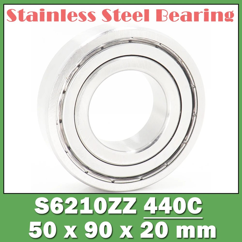 S6210ZZ Bearing 50*90*20 mm ( 1 PC ) S6210 Z ZZ S 6210 440C Stainless Steel S6210Z Ball Bearings