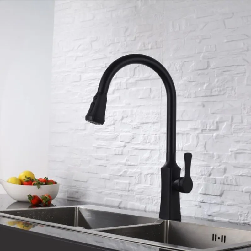 

Vidric Newly Arrived Pull Out Kitchen Faucet Nickel Brushed ORB Sink Mixer Tap 360 degree rotation kitchen mixer taps Kitchen Ta