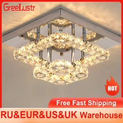 Modern Crystal LED Ceiling Light Plafon Stainless steel Ceiling Lamp Lighting Fixture for Dining Room Luminaria Lustres