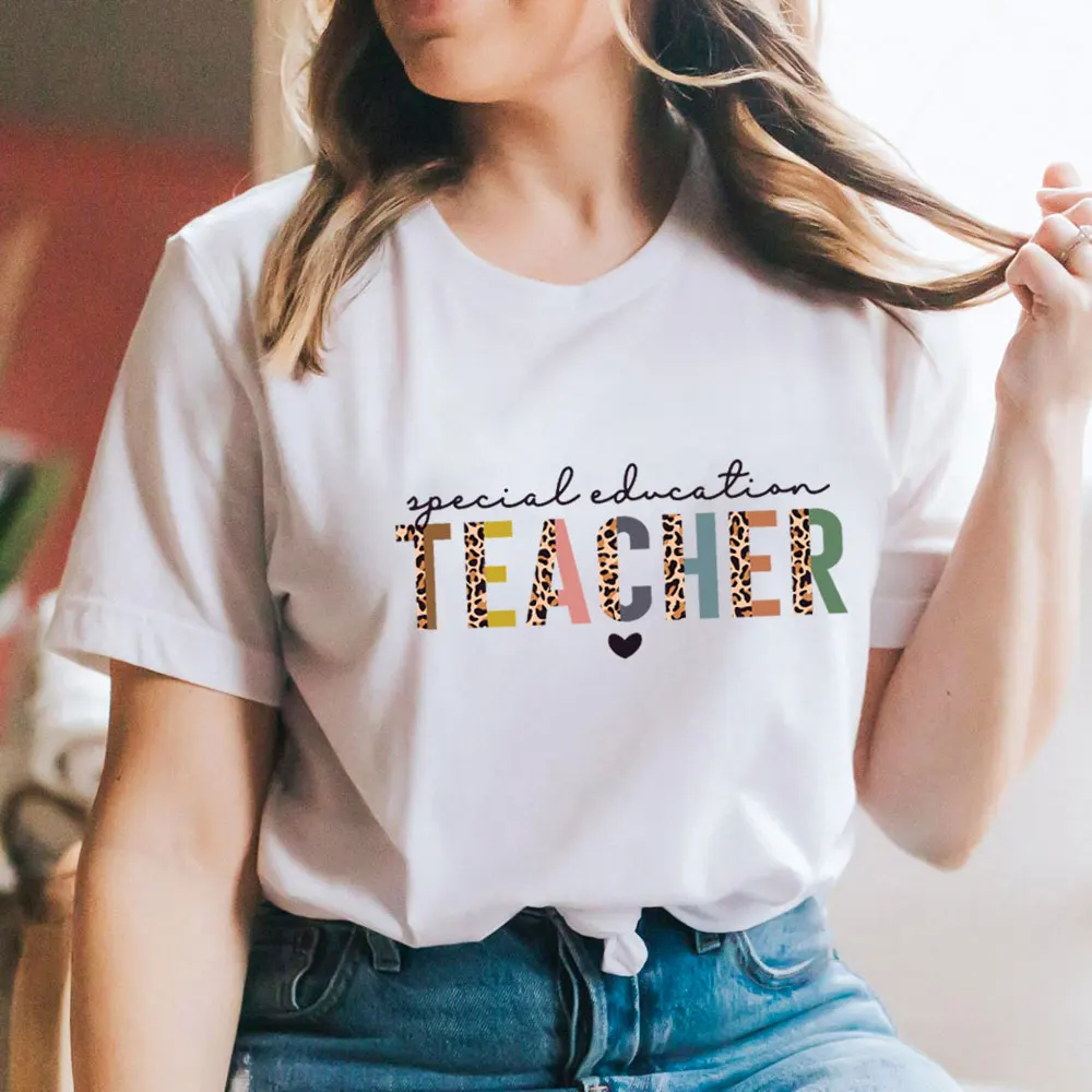 

ENAMSOY Special Education Teacher 100%Cotton Women Tshirt Unisex Funny Summer Autumn Casual Short Sleeve Top Gift for Teacher