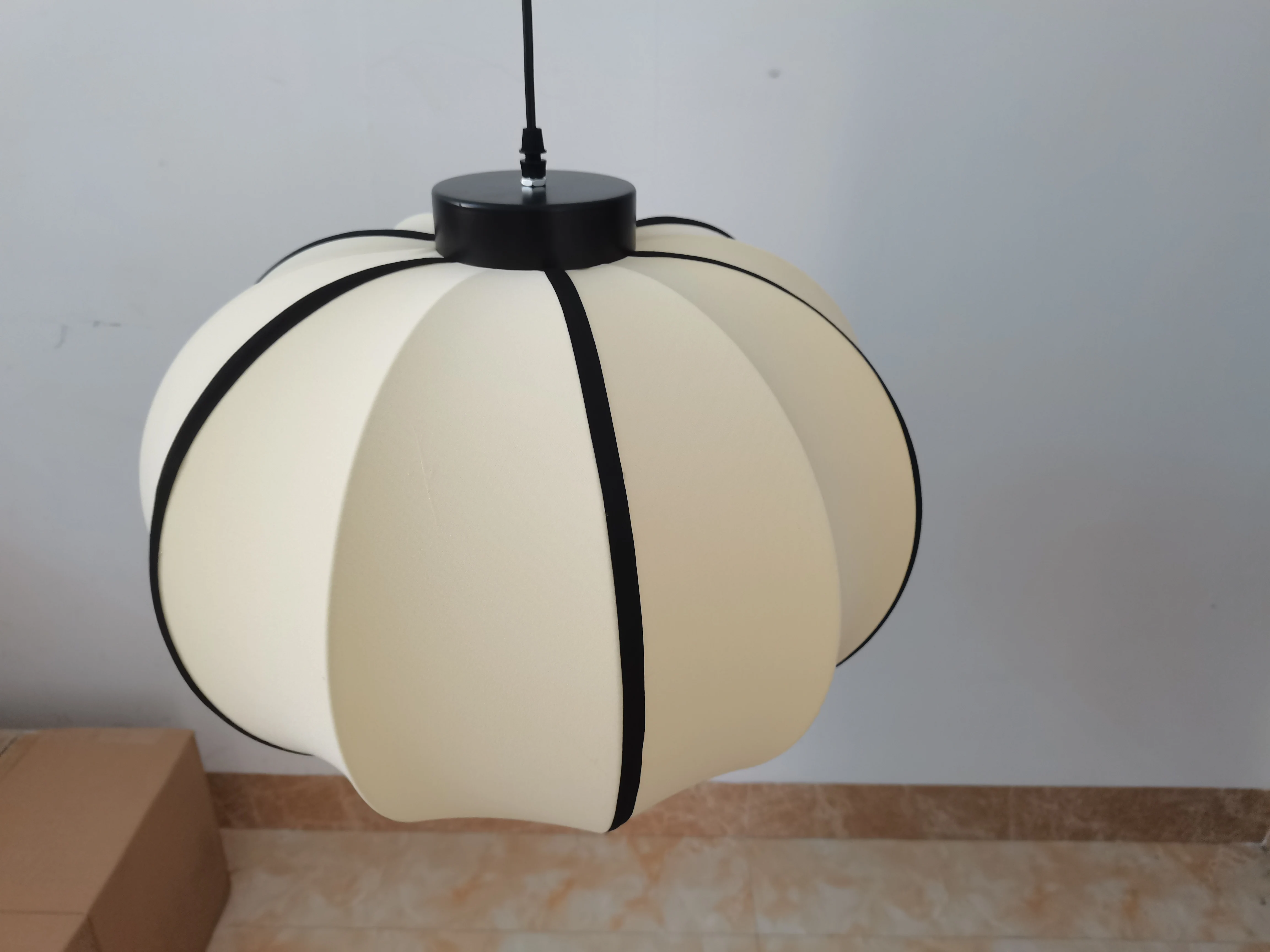 Imagem -06 - Estilo Nórdico Tecido Panos Preto ou Branco Pingente de Luz E27 Simples e Popular Cozinha Sala Estar Jantar Lâmpada Pendurada Novo