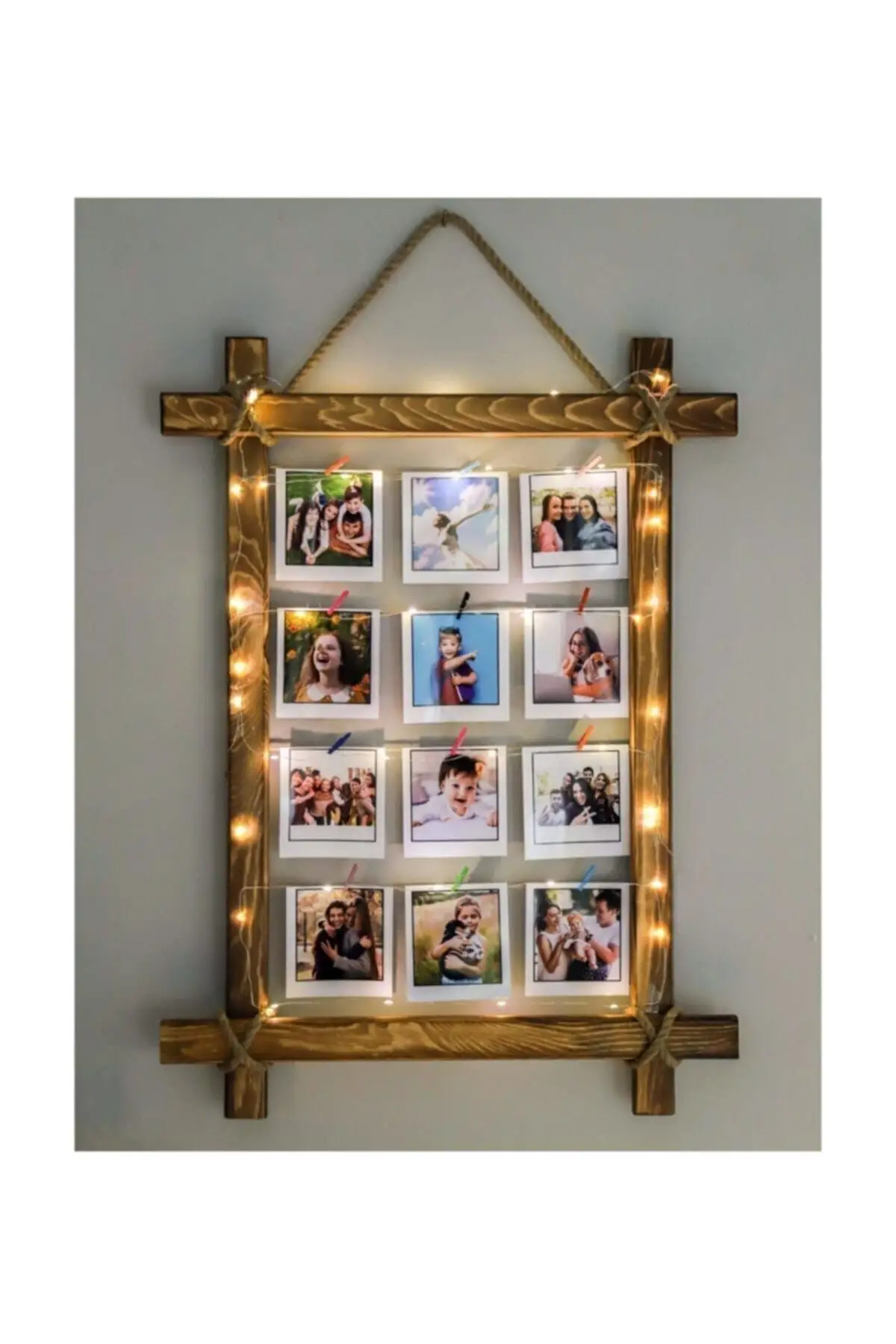 Wooden Lighted Picture Frame with Latch String Photo Hanger Large Size Home And Office Decoration Souvenirs Design Products