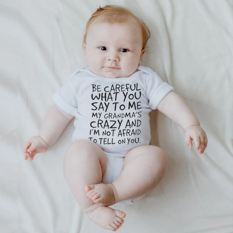 Be Careful Newborn Baby Boy Girl Romper Cotton Letter Print Short Sleeve Toddler Baby Clothes Sunsuit Outfits