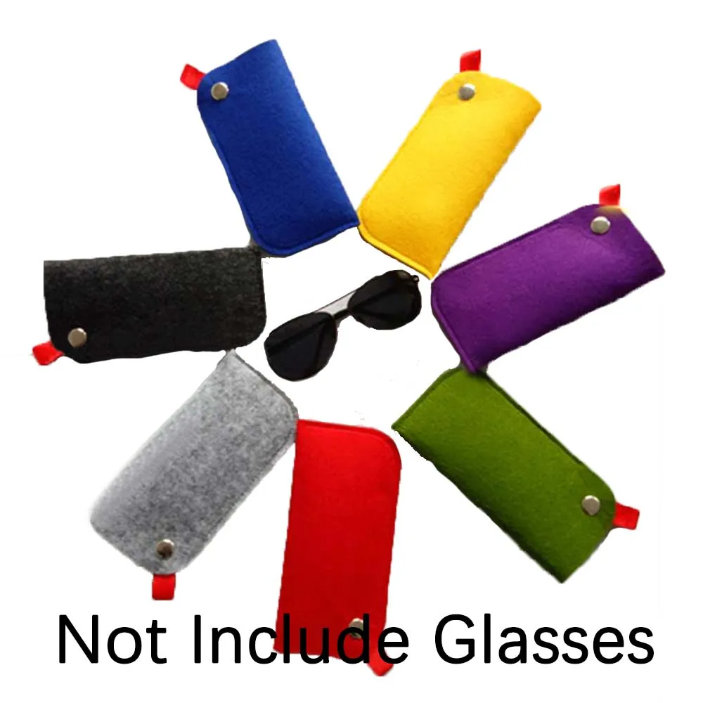 Estuche de fieltro para gafas de sol, caja de anteojos de caramelo colorido, bolsa suave, accesorios para gafas, nuevo