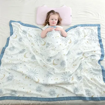 120x150cm 4 and 6 ply bamboo fiber Muslin swaddle baby blankets Wrap newborn baby kids bath towel children sleeping blanket