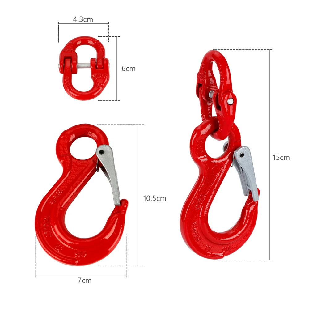 2PCS 6mm/8mm Hammerlock + Eye Sling Hook Safety Chain Caravan Trailer Connecting Extend