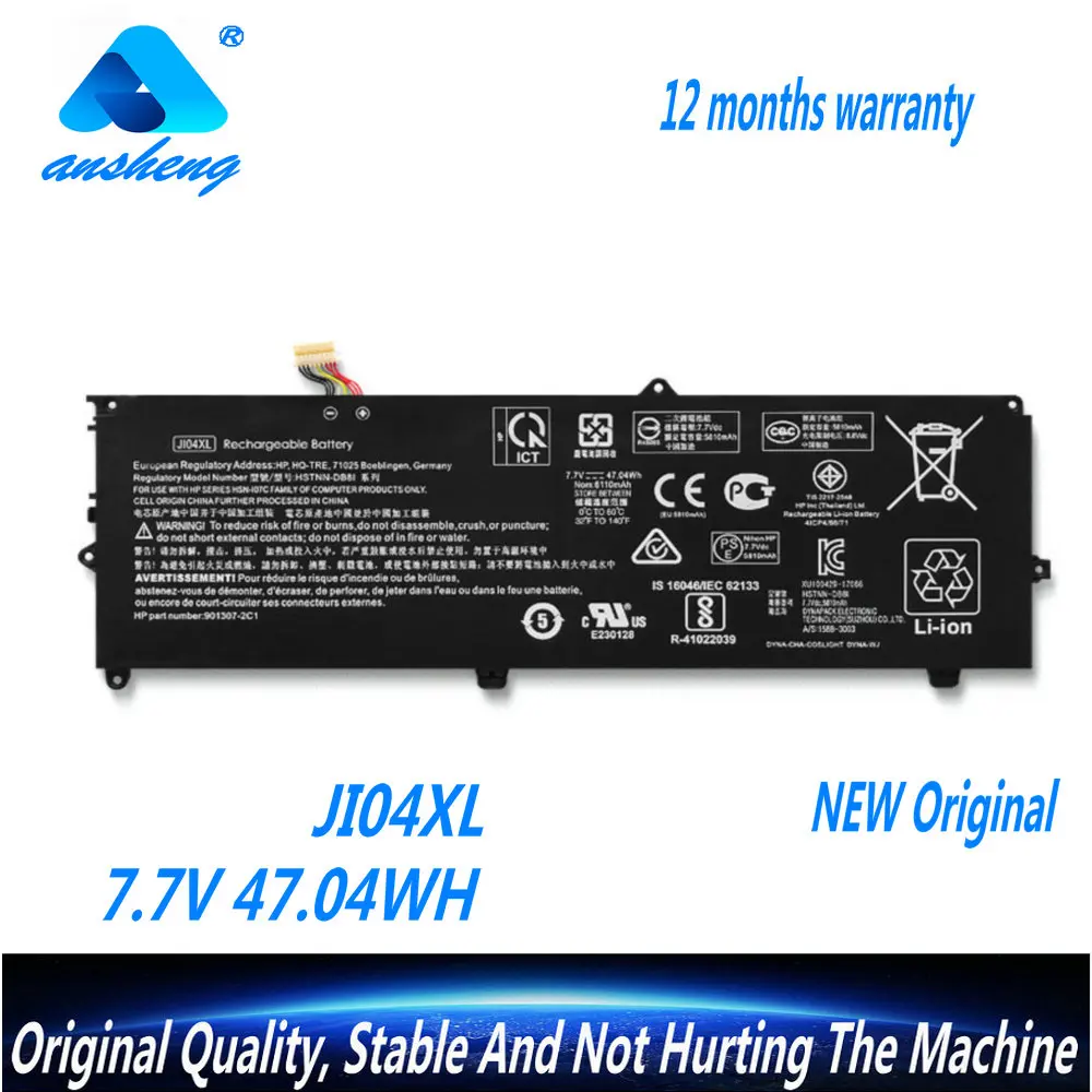 

Genuine JI04XL J104XL Laptop Battery For HP Elite X2 1012 G2-1LV76EA 901247-855 901307-541 HSN-I07C HSTNN-UB7E 7.7V 6110mAh