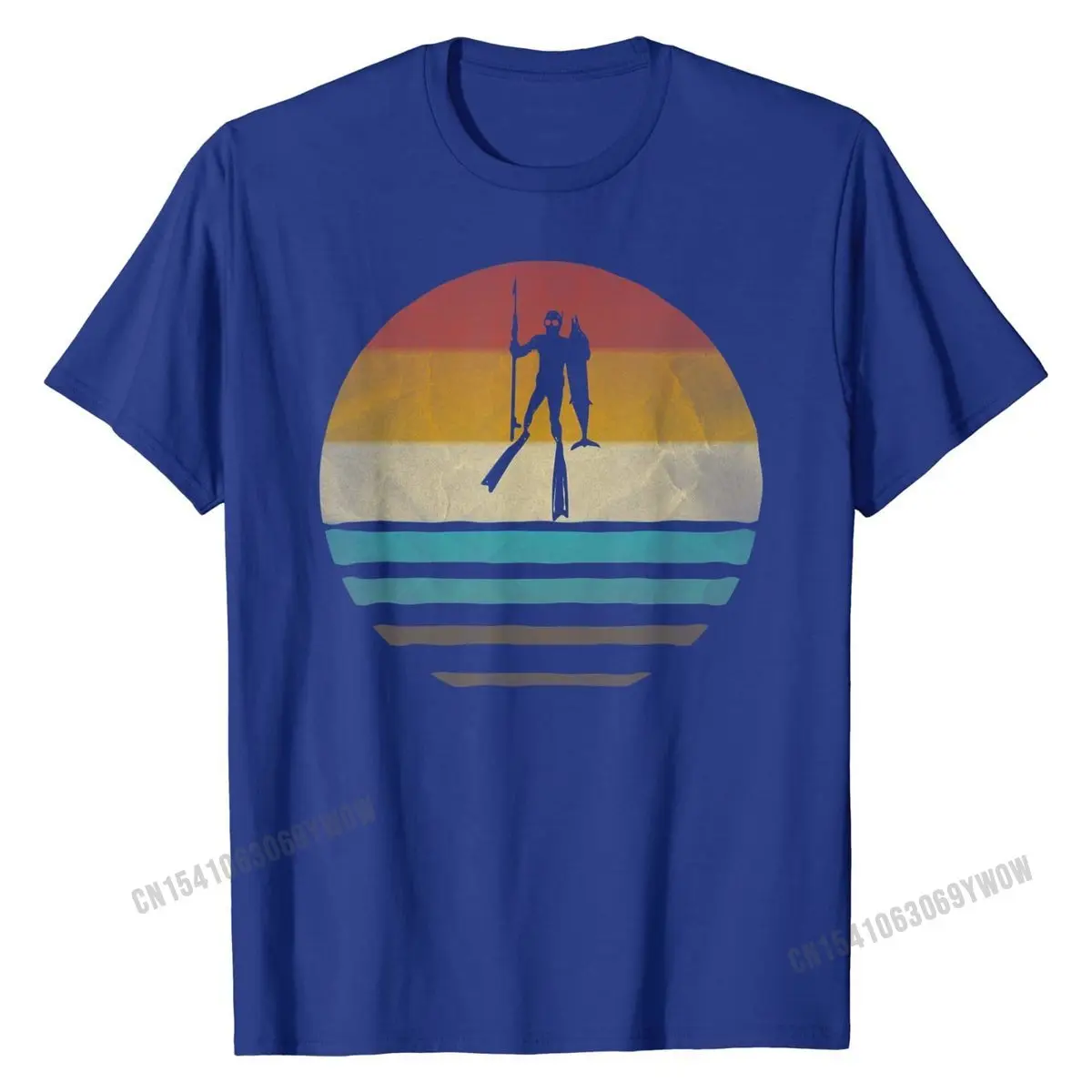 Spearfishing Shirt Retro Vintage Silhouette Distressed Gift New Coming Casual T Shirt Cotton Men Tops Tees Casual