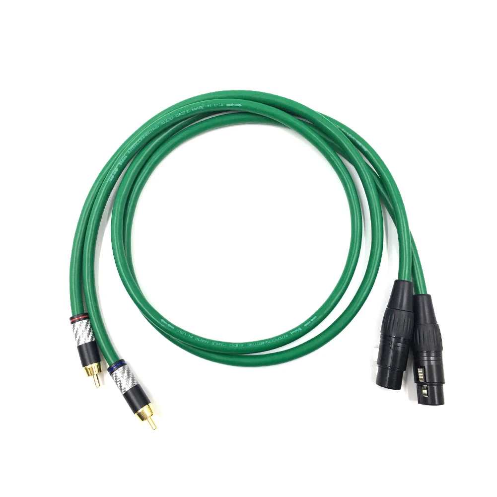 زوج واحد من ألياف الكربون RCA إلى XLR كابل الصوت المتوازن RCA ذكر إلى XLR أنثى كابل ربط مع كابل MCINTOSH USA-Cable