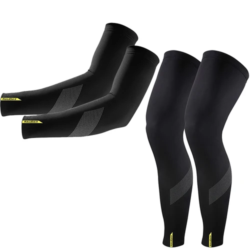 Raudax 2025 calentadores de piernas de otoño de estilo fino protección UV negra calentador de brazo transpirable para ciclismo bicicleta de carreras correr