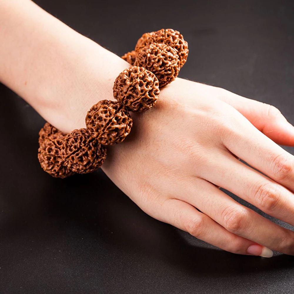 Fashion Rudraksha Beads Bracelets for Women Nature Rudraksha Bracelets Men Religious Buddha Meditation Buddhism Jewelry Amulets