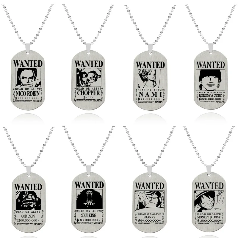 Anime One Piece Necklace Luffy Zoro Robin Sabo Tony Chopper Pendant Necklace Men Women Anime Figure Toys Christmas Gift